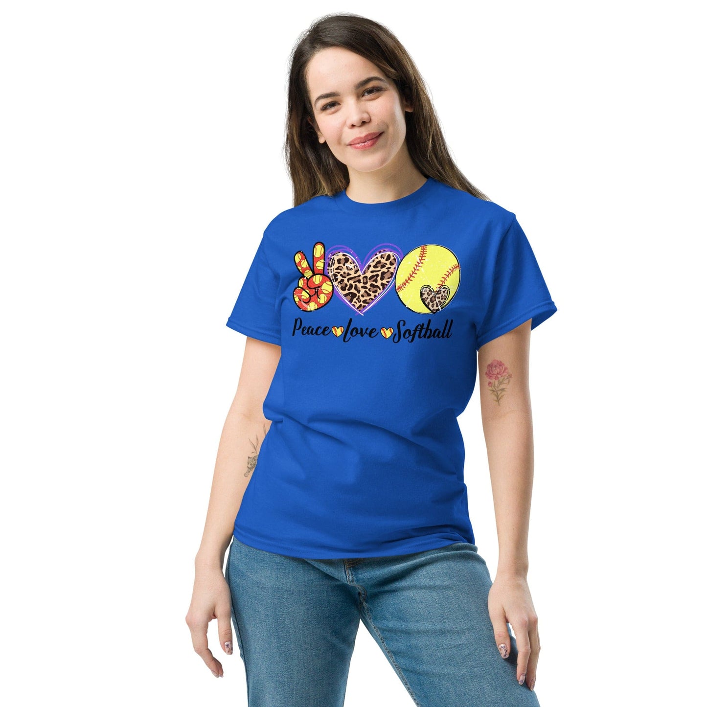 Peace Love Softball Shirt Spirit Gear Collective T-Shirt