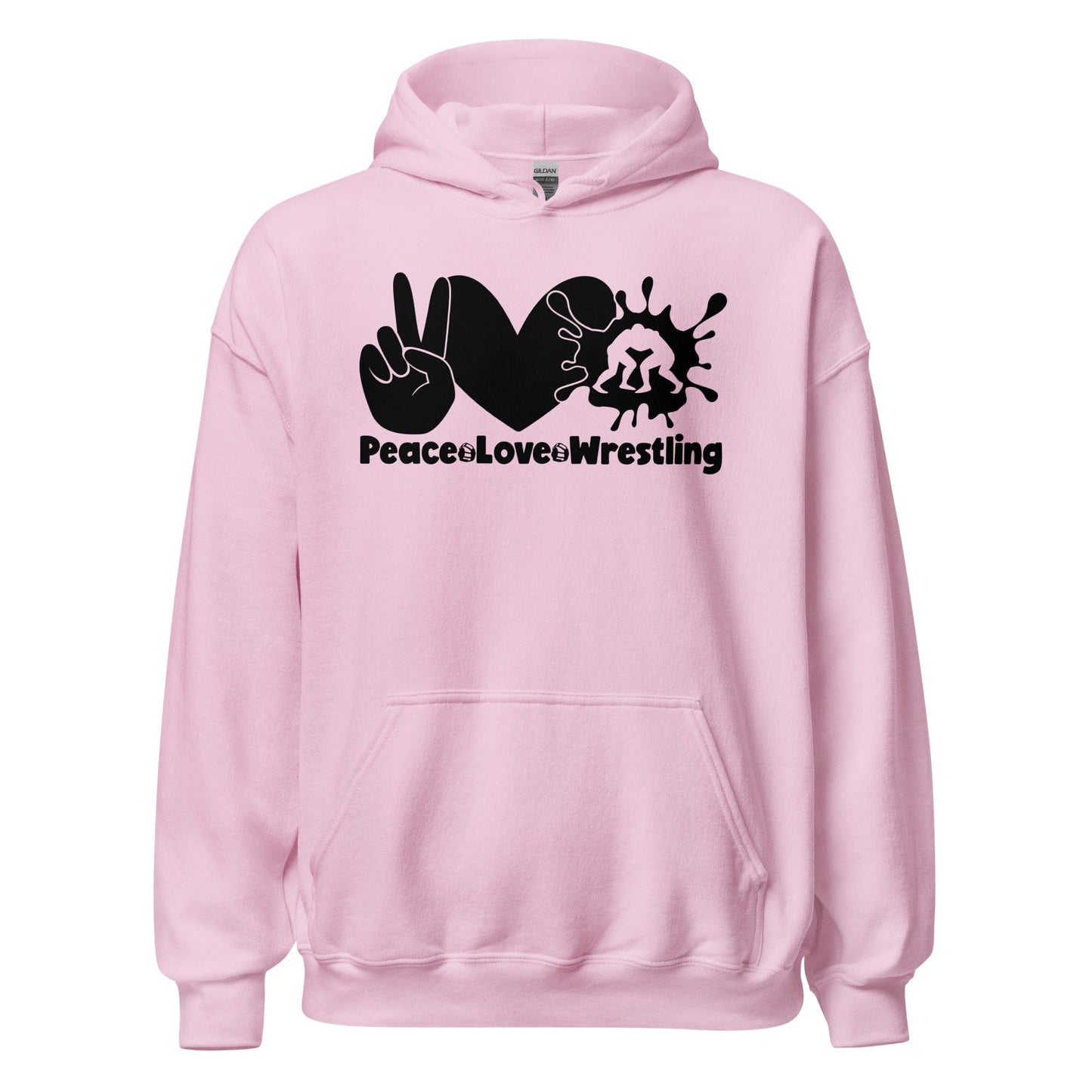 Peace Love Wrestling Hoodie Light Pink / S Spirit Gear Collective Hoodie