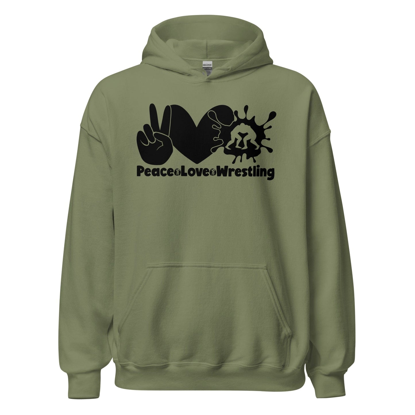 Peace Love Wrestling Hoodie Military Green / S Spirit Gear Collective Hoodie
