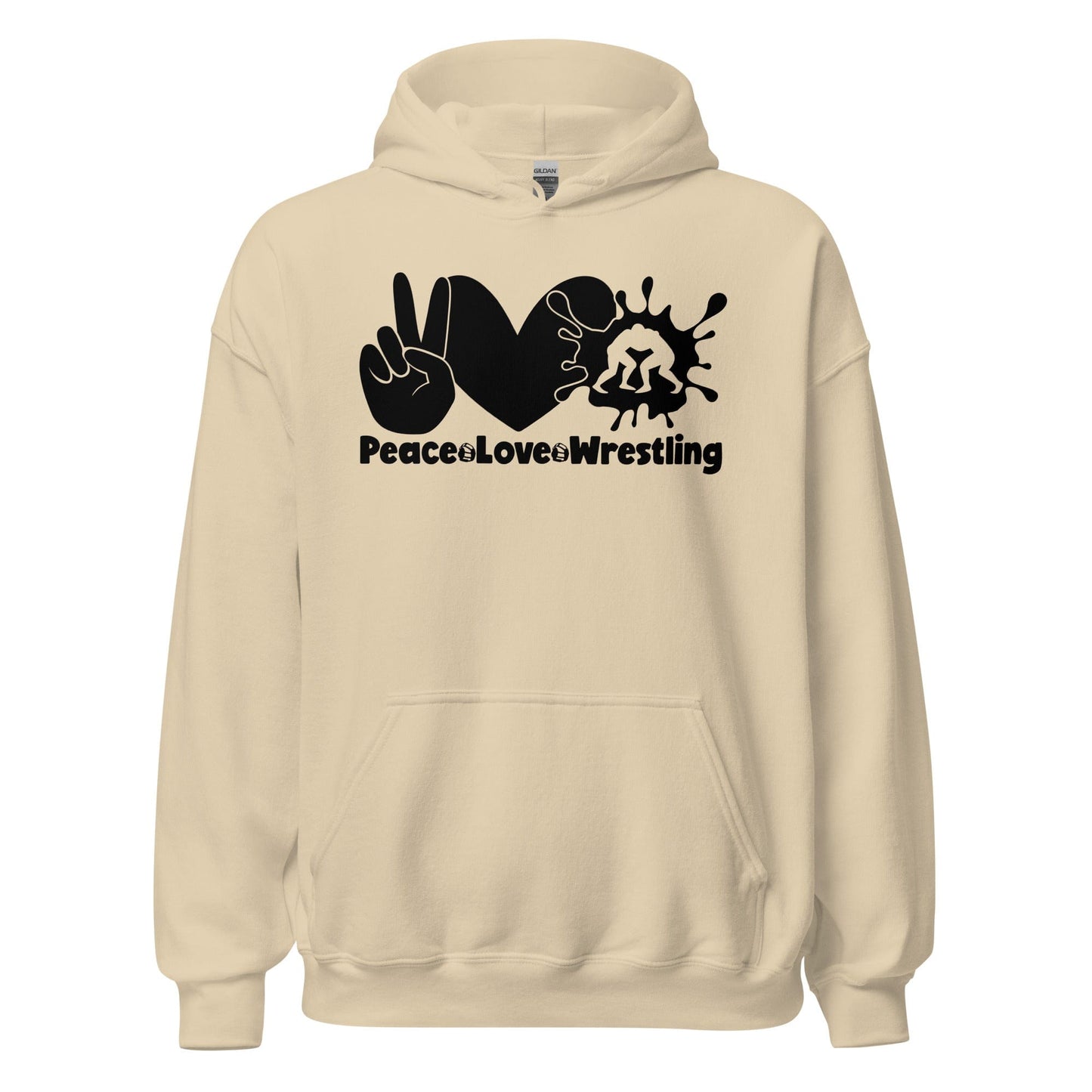 Peace Love Wrestling Hoodie Sand / S Spirit Gear Collective Hoodie