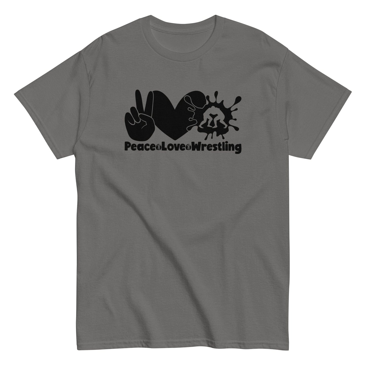 Peace Love Wrestling Shirt Charcoal / S Spirit Gear Collective T-Shirt