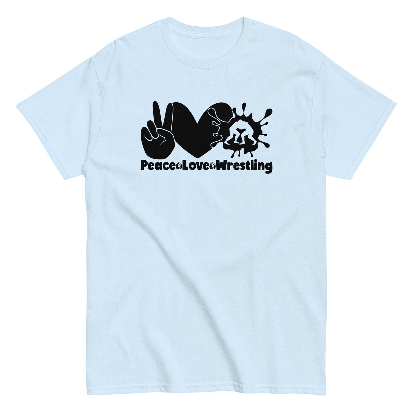 Peace Love Wrestling Shirt Light Blue / S Spirit Gear Collective T-Shirt