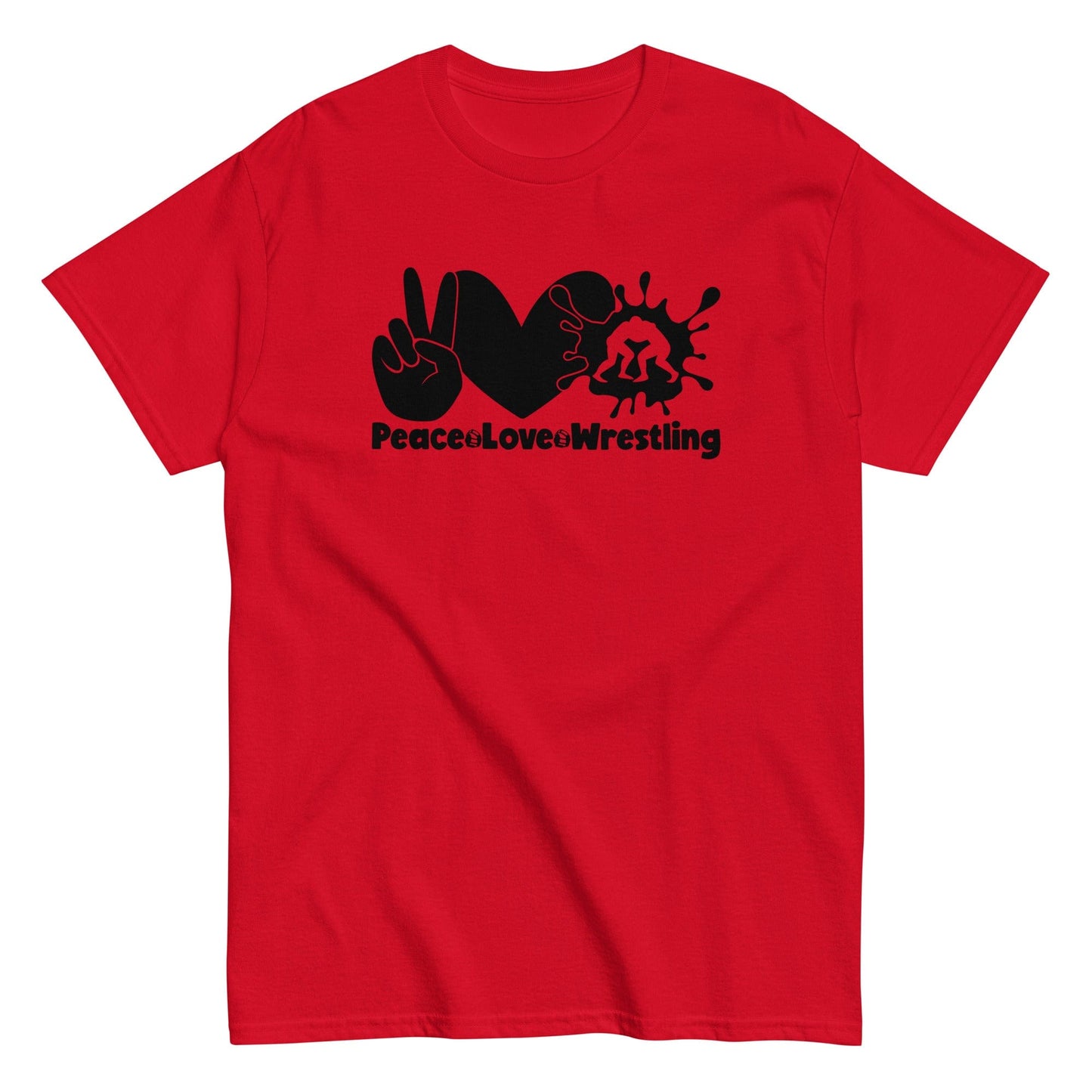 Peace Love Wrestling Shirt Red / S Spirit Gear Collective T-Shirt