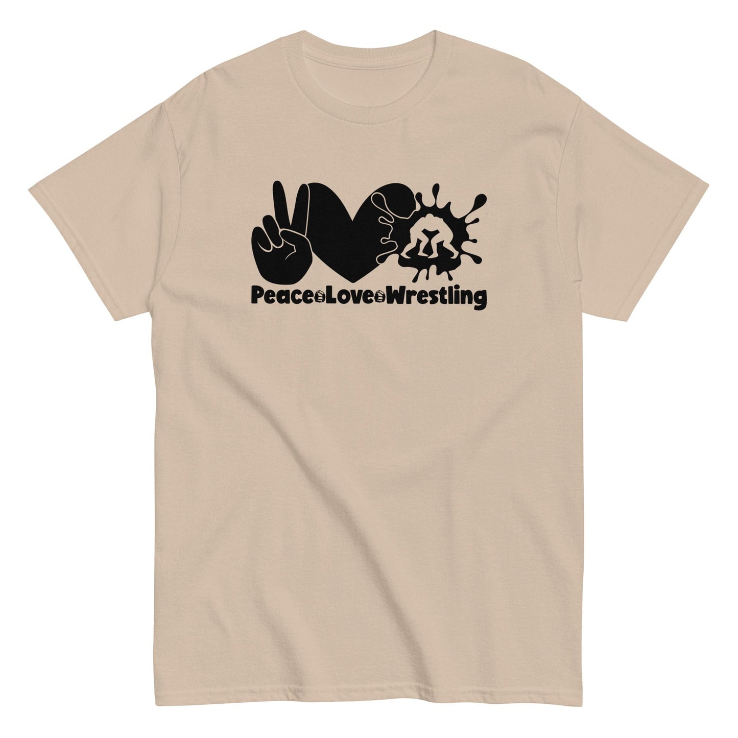 Peace Love Wrestling Shirt Sand / S Spirit Gear Collective T-Shirt