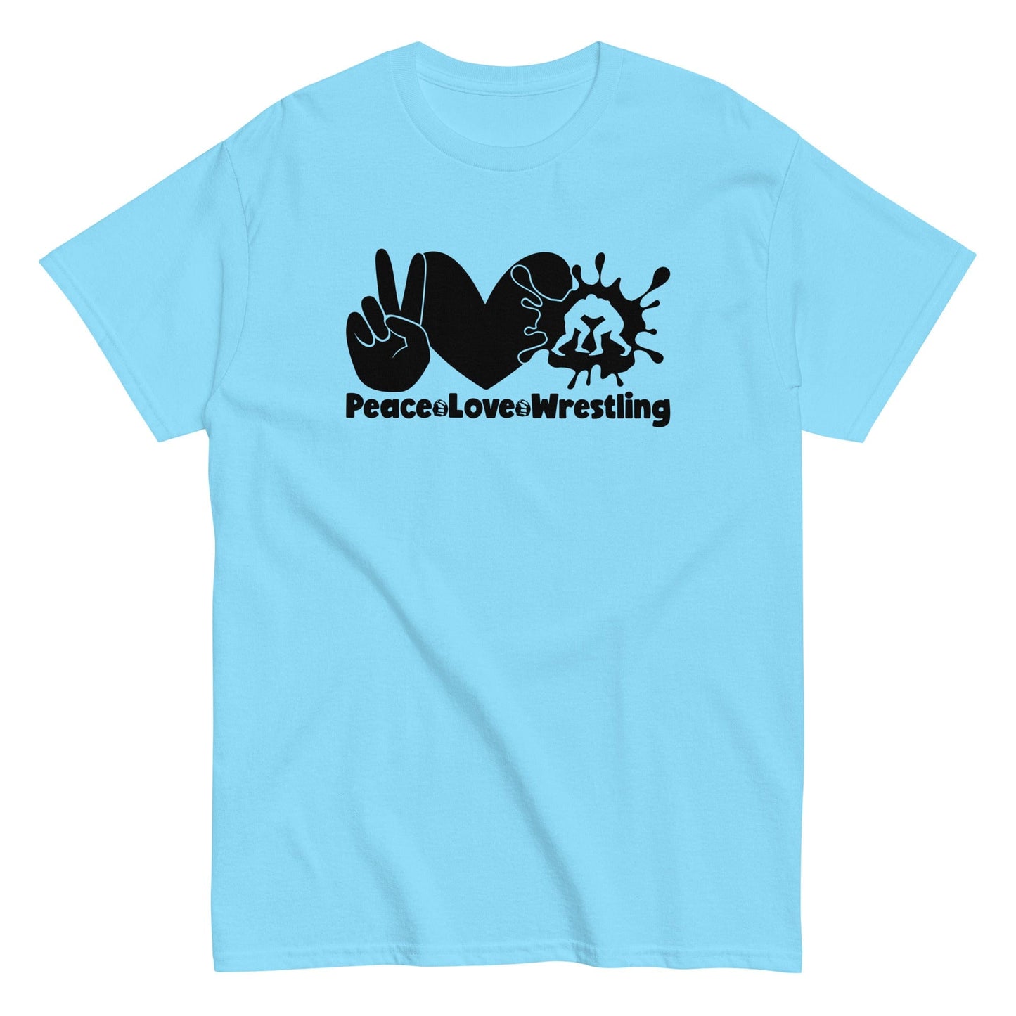 Peace Love Wrestling Shirt Sky / S Spirit Gear Collective T-Shirt
