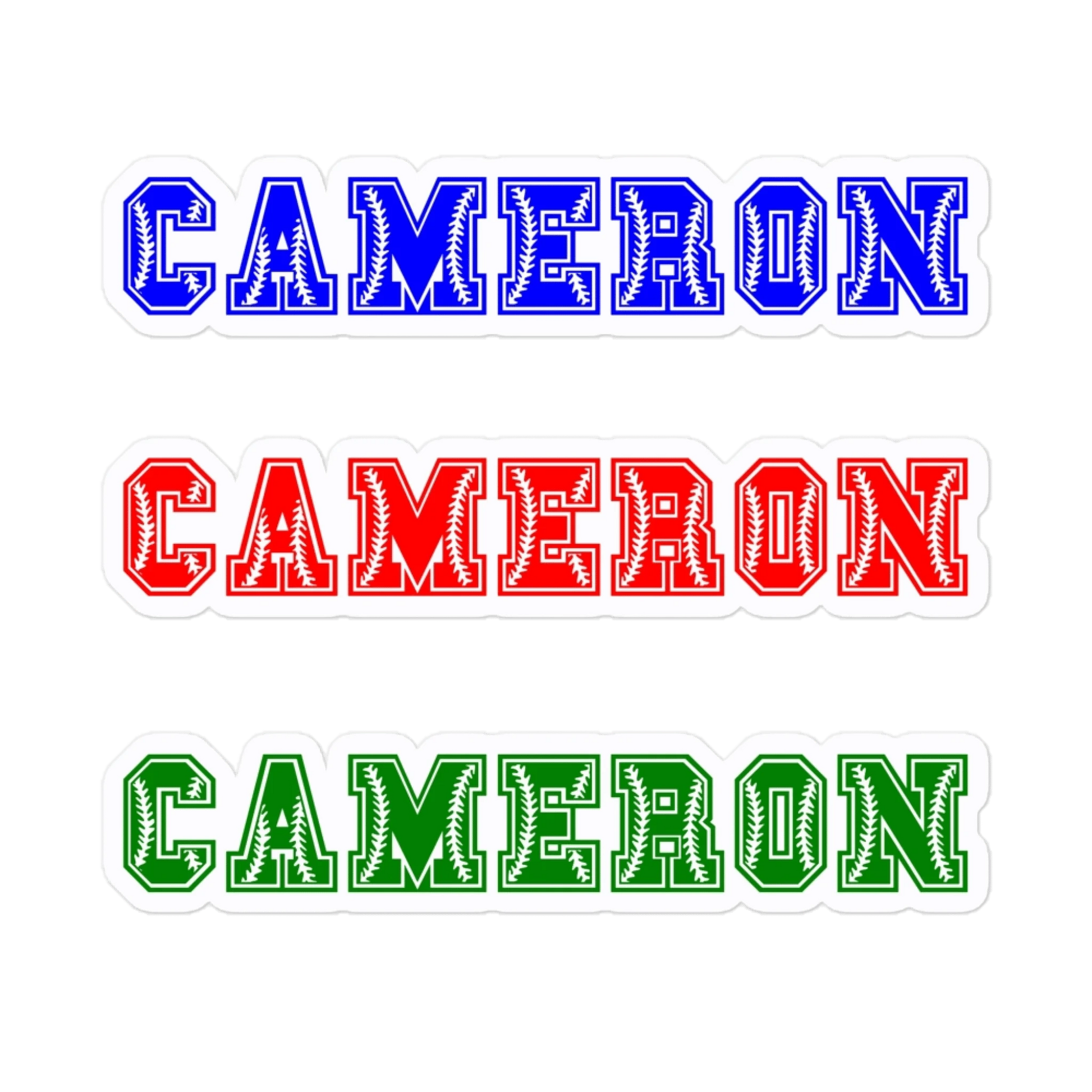 Personalized Baseball and Softball Name Sticker Sheet | 3 Custom Names Per Sheet Personalized Baseball/Softball Themed Stickers / White / 5.5″×5.5″ Spirit Gear Collective Personalized Baseball/Softball Sticker