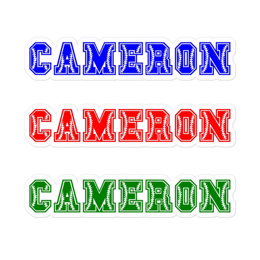 Personalized Baseball and Softball Name Sticker Sheet | 3 Custom Names Per Sheet Personalized Baseball/Softball Themed Stickers / White / 5.5″×5.5″ Spirit Gear Collective Personalized Baseball/Softball Sticker