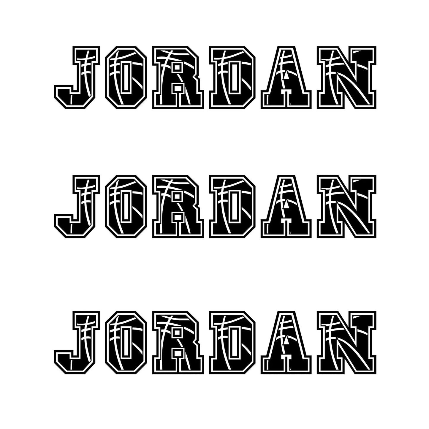Personalized Basketball Name Sticker Sheet | 3 Custom Names Per Sheet Personalized Basketball Themed Stickers / White / 5.5″×5.5″ Spirit Gear Collective Personalized Basketball Name Stickers