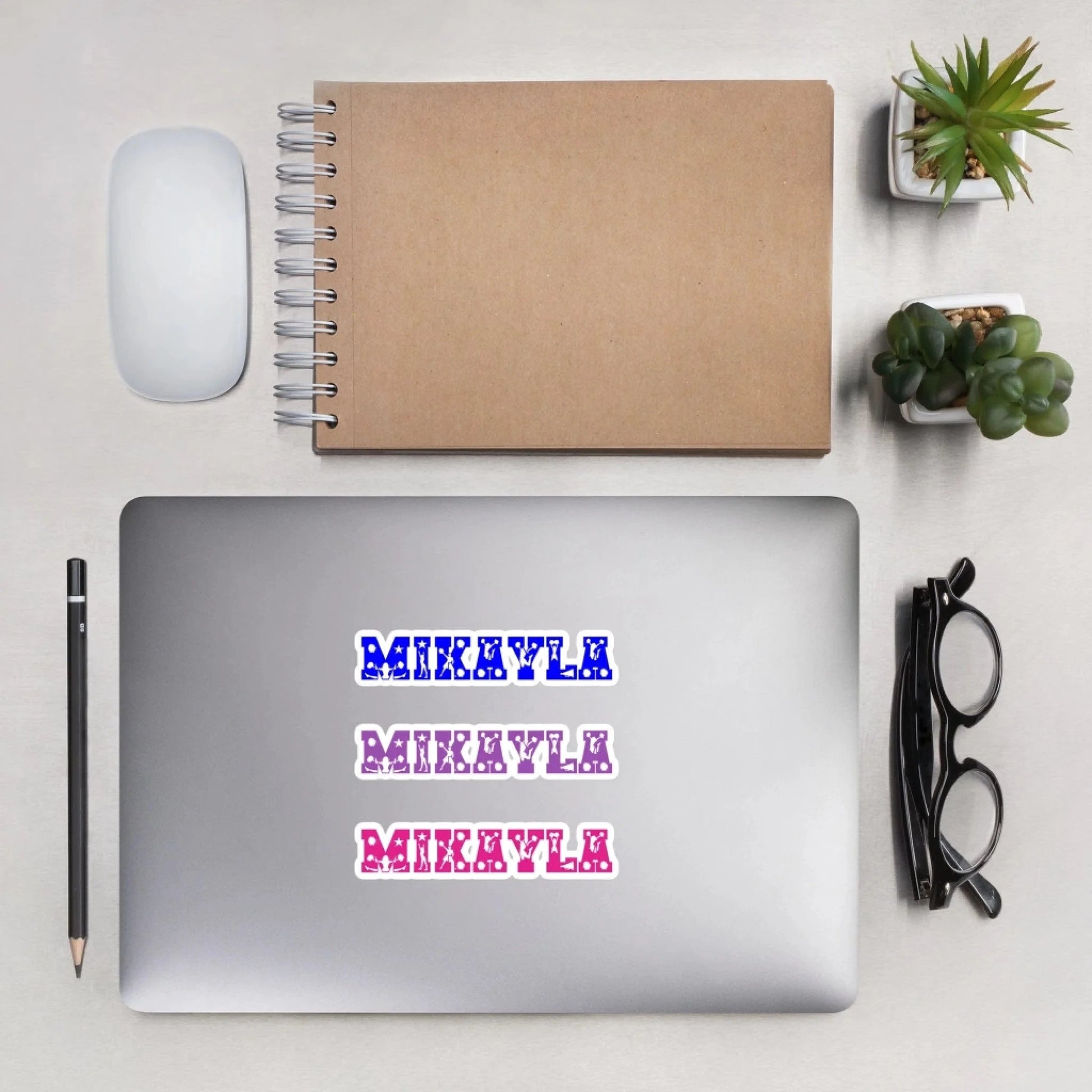Personalized Cheer Name Sticker Sheet | 3 Custom Names with Cheerleader Silhouette Font Personalized Cheer Themed Stickers / White / 5.5″×5.5″ Spirt Gear Collective Personalized Cheer Sticker