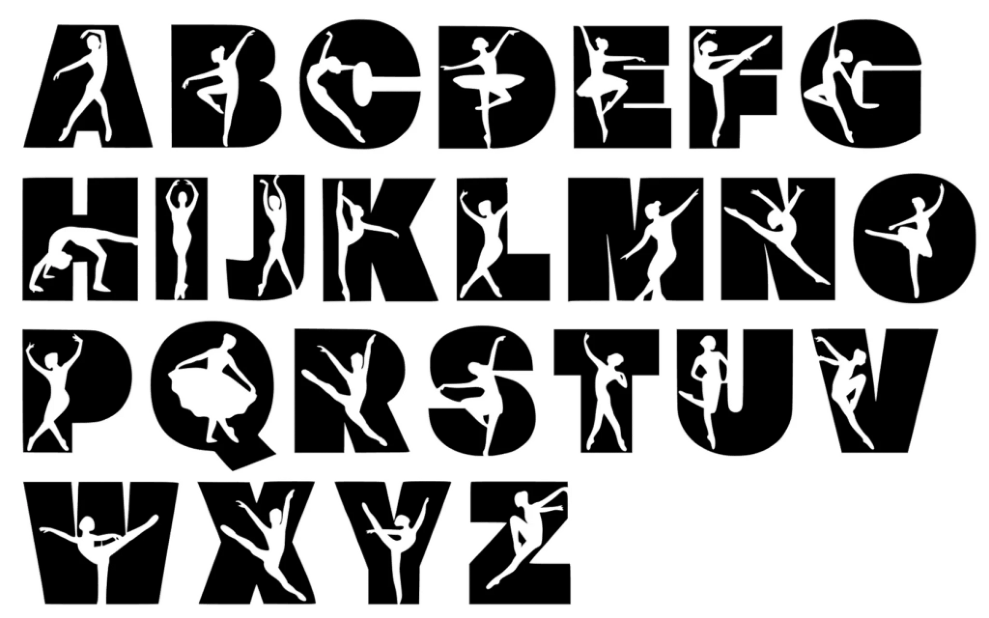 Personalized Dance Name Sticker Sheet | 3 Custom Names with Dancer Silhouette Font Personalized Dance Themed Stickers / White / 5.5″×5.5″ Spirt Gear Collective Personalized Dance Sticker