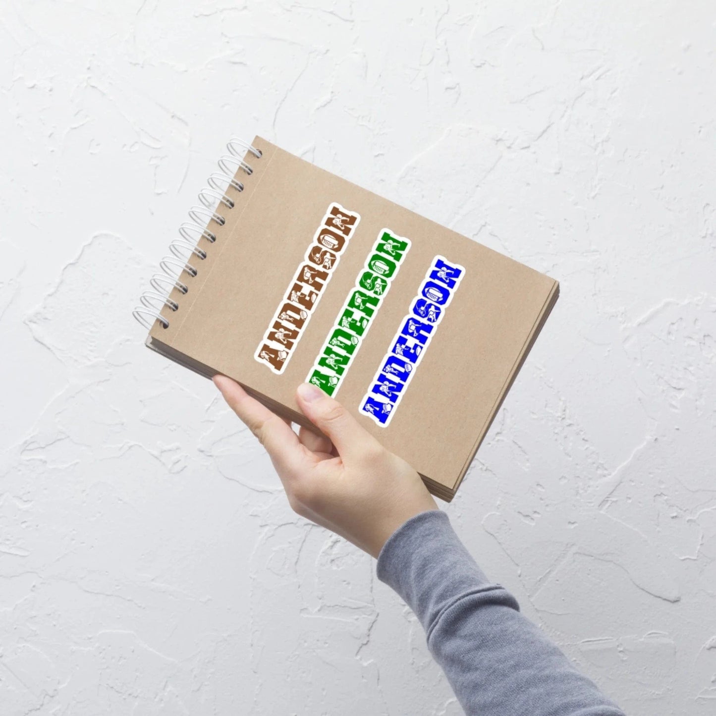 Personalized Football Name Sticker Sheet | 3 Custom Names Per Sheet Personalized Football Themed Stickers / White / 5.5″×5.5″ Spirit Gear Collective Personalized Football Themed Stickers