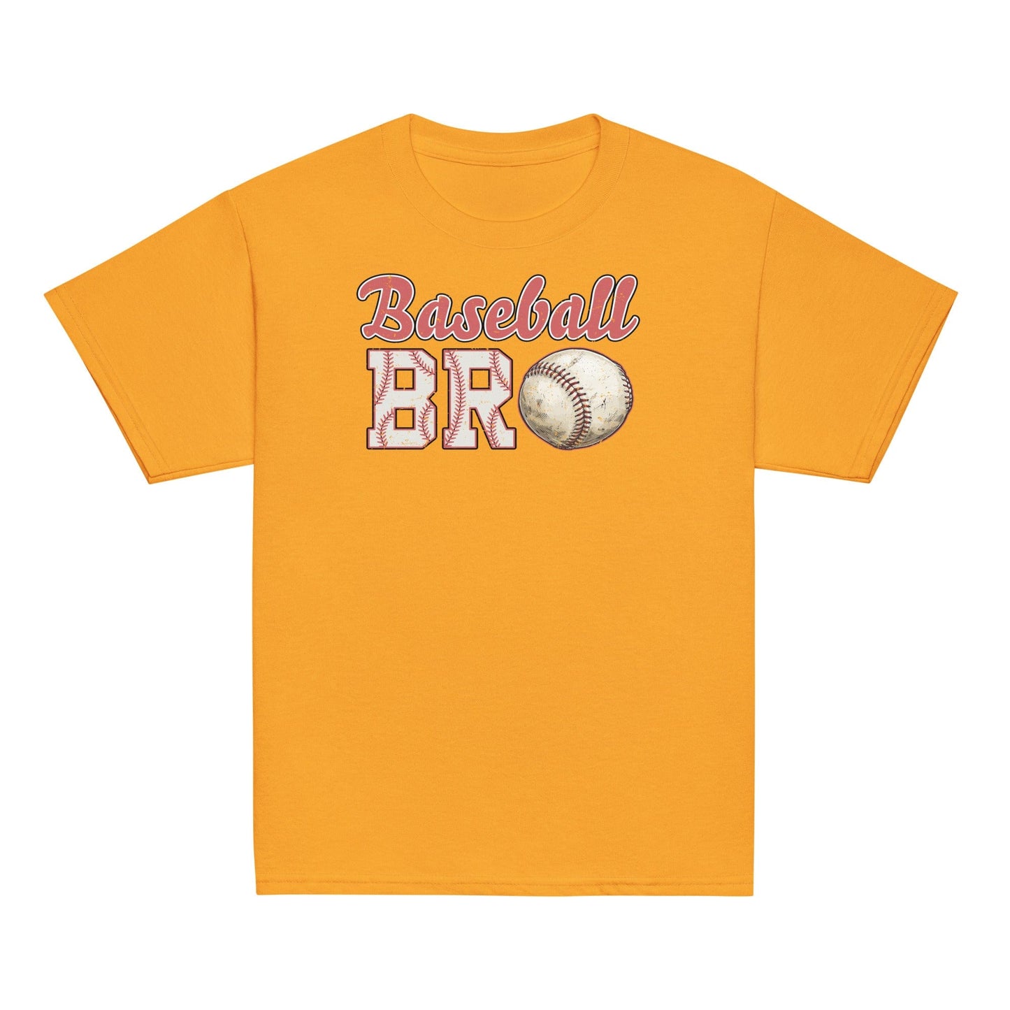 Retro Baseball Bro Shirt – Distressed Baseball Brother Tee Gold / XS Spirit Gear Collective Baseball Brother Shirt