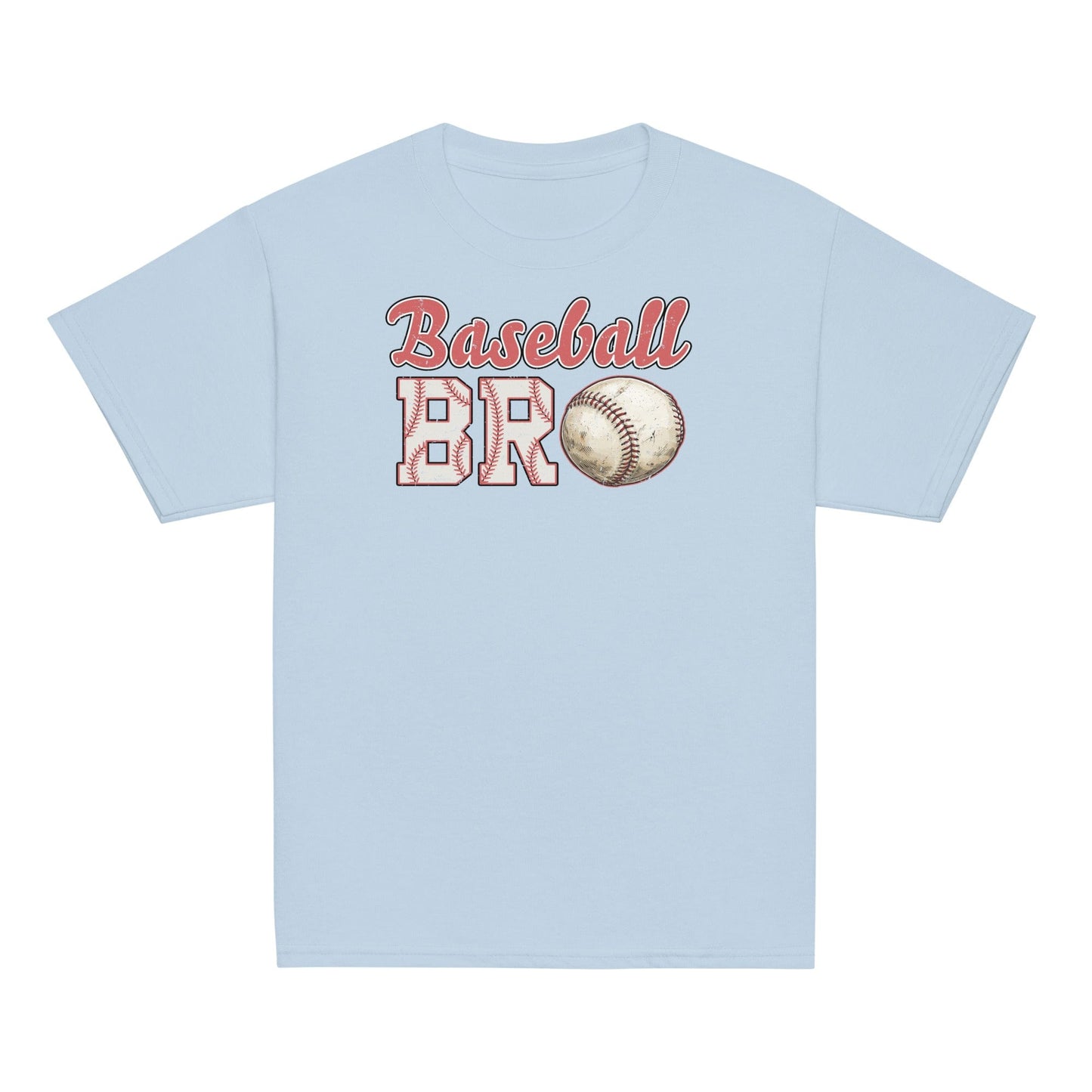 Retro Baseball Bro Shirt – Distressed Baseball Brother Tee Light Blue / XS Spirit Gear Collective Baseball Brother Shirt