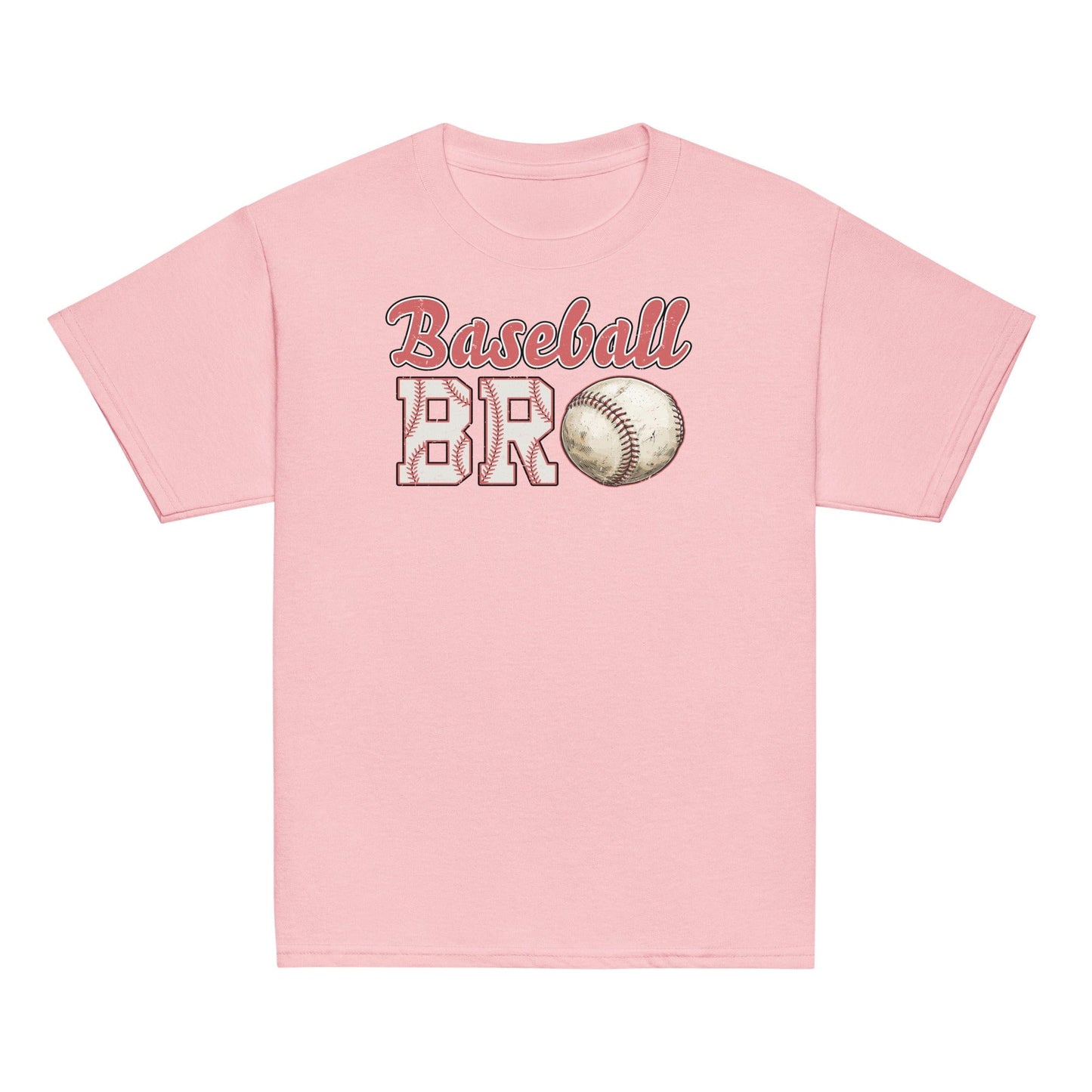 Retro Baseball Bro Shirt – Distressed Baseball Brother Tee Light Pink / XS Spirit Gear Collective Baseball Brother Shirt