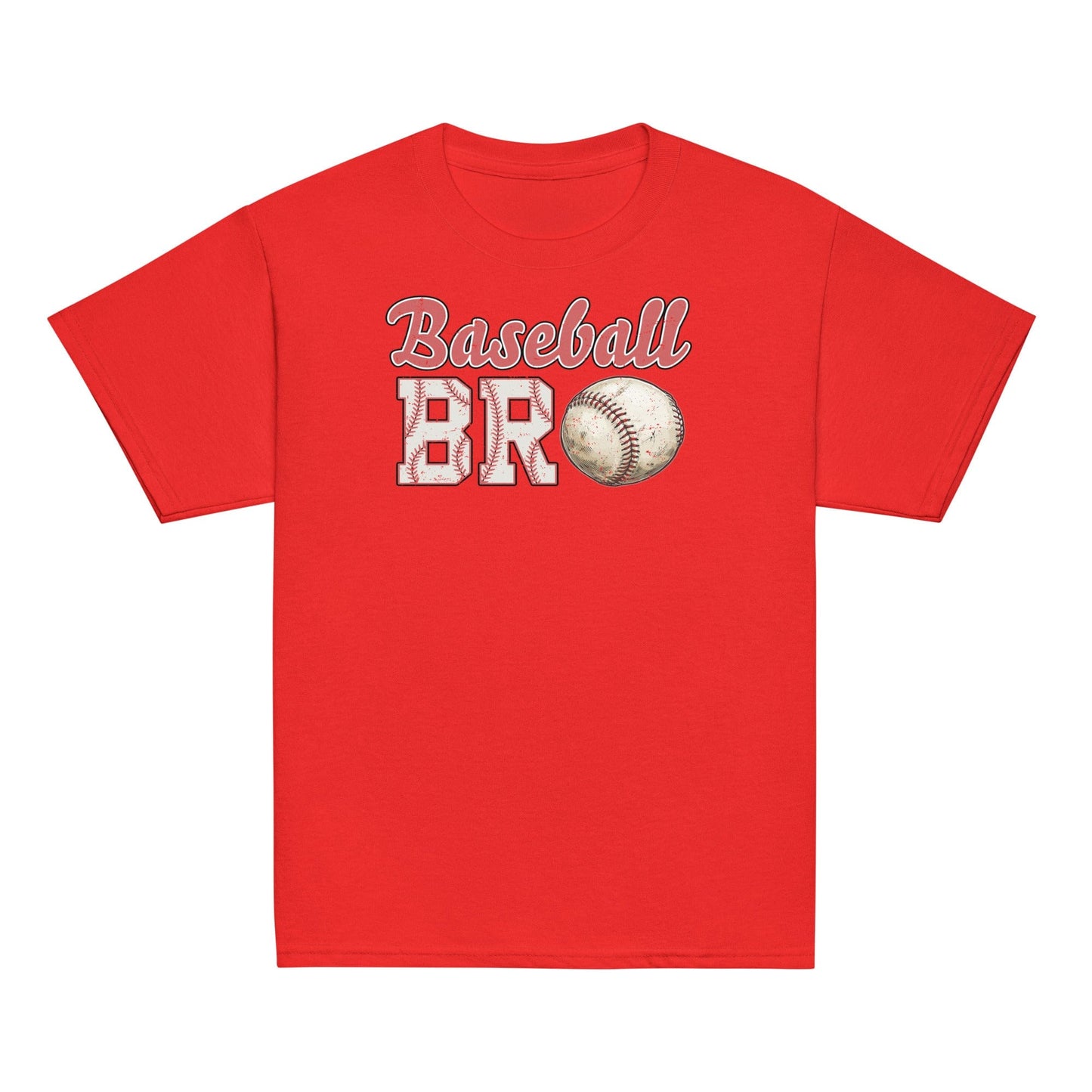 Retro Baseball Bro Shirt – Distressed Baseball Brother Tee Red / XS Spirit Gear Collective Baseball Brother Shirt