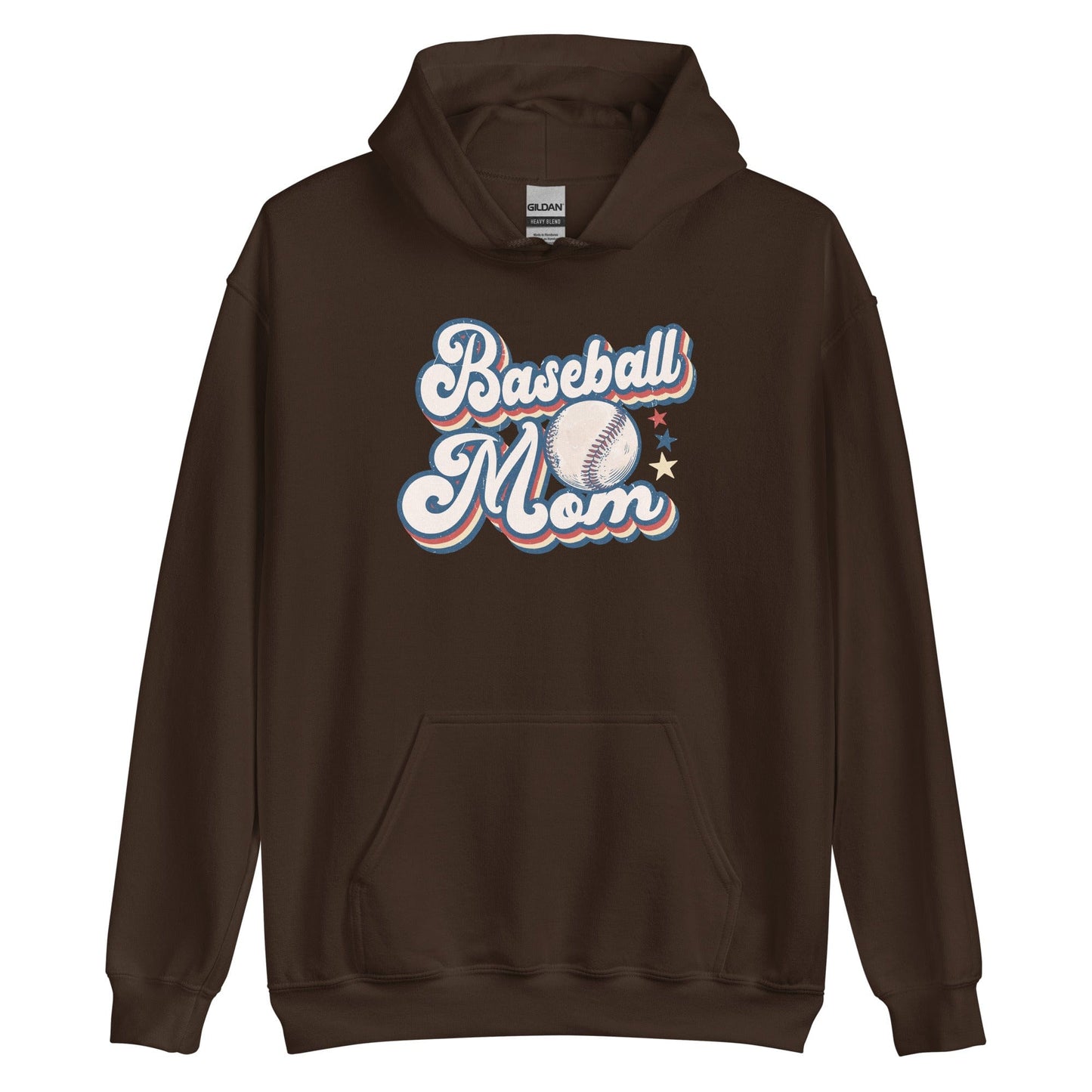 Retro Baseball Mom Hoodie – Sporty & Fun for Game Days Dark Chocolate / S Spirit Gear Collective Hoodie