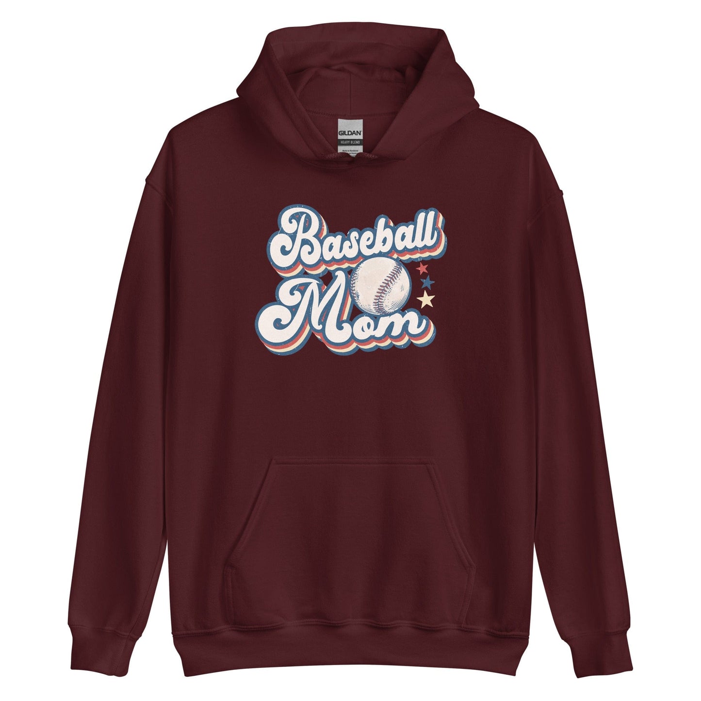 Retro Baseball Mom Hoodie – Sporty & Fun for Game Days Maroon / S Spirit Gear Collective Hoodie