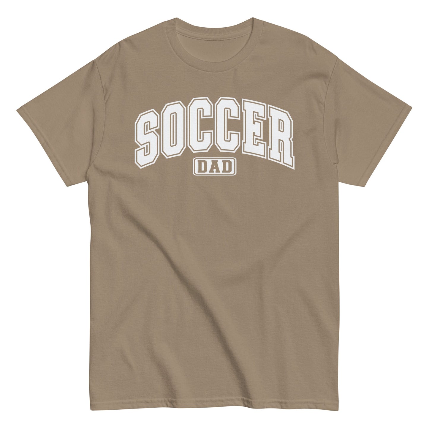 Soccer Dad Classic Block Letter T-Shirt Brown Savana / S Spirit Gear Collective T-Shirt