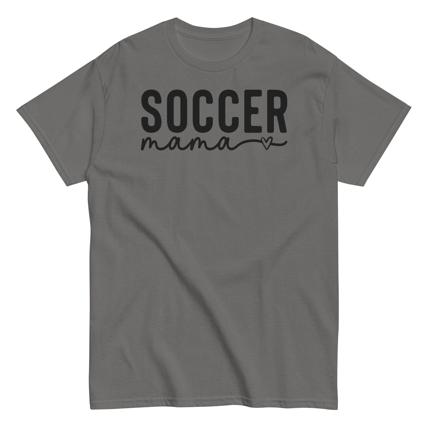 Soccer Mama Shirt with Heart - Black Text Charcoal / S Spirit Gear Collective T-Shirt