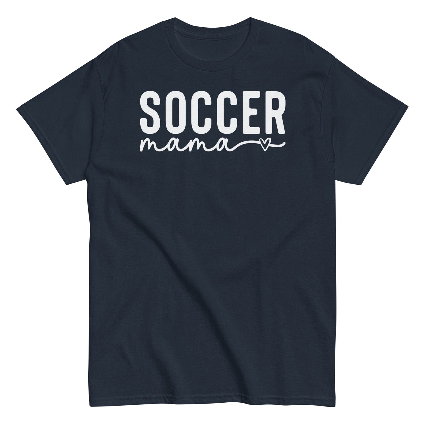 Soccer Mama Shirt with Heart - White Text Spirit Gear Collective T-Shirt