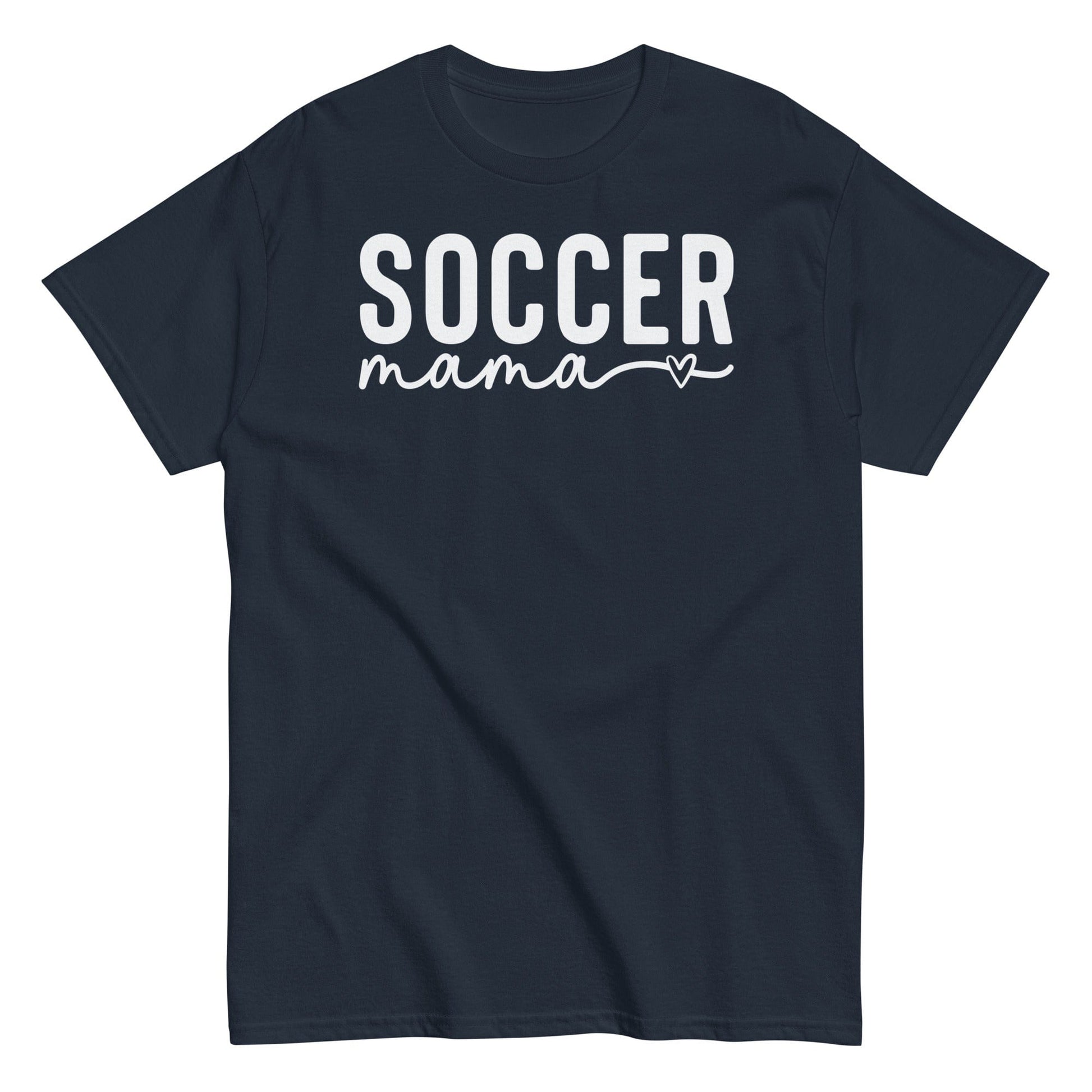 Soccer Mama Shirt with Heart - White Text Spirit Gear Collective T-Shirt