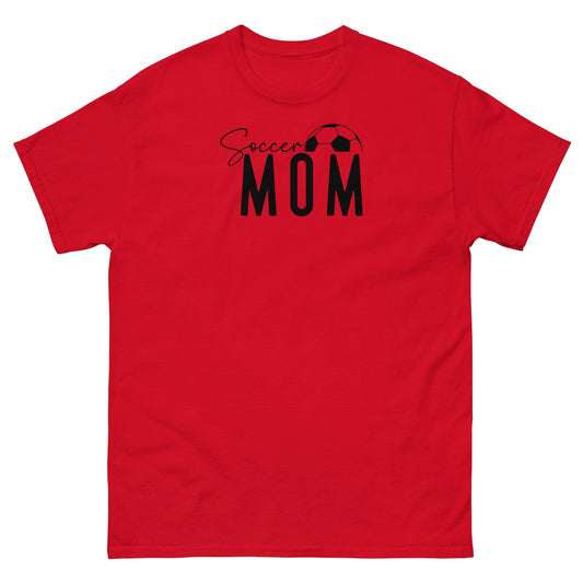 Soccer Mom Shirt - Bold Black Text and Soccer Ball Red / S Spirit Gear Collective T-Shirt