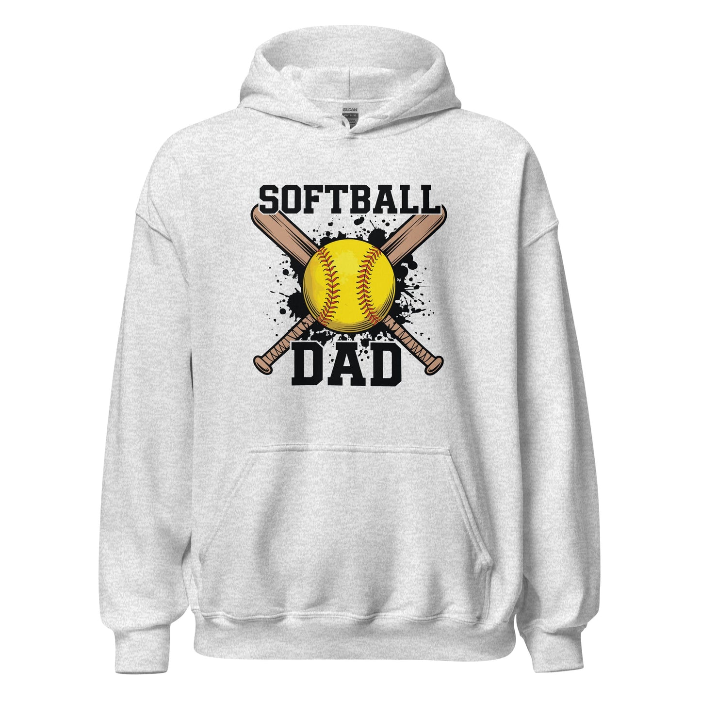 Softball Dad Crossed Bats Hoodie – Proud Softball Father Sweatshirt Ash / S Spirit Gear Collective Hoodie