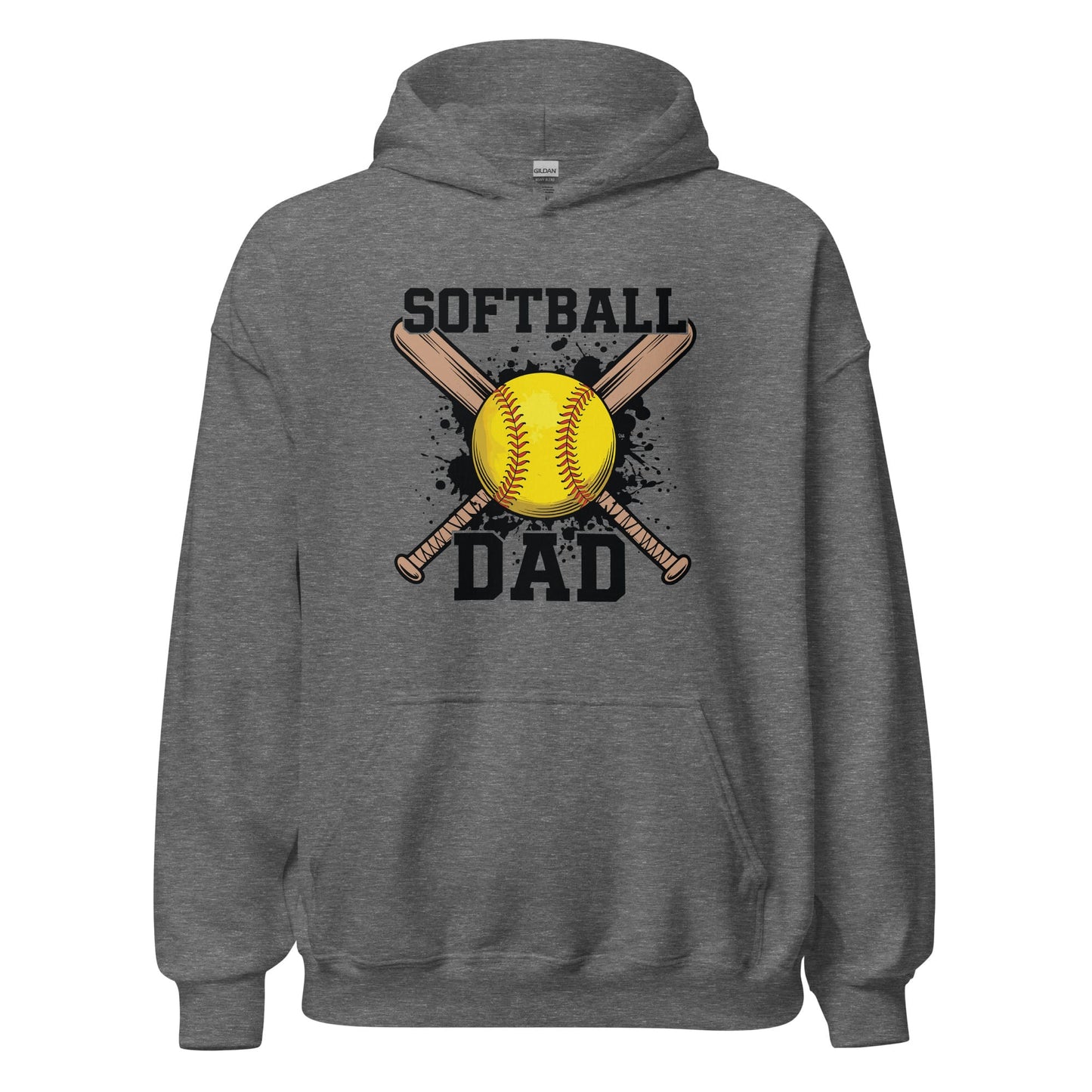Softball Dad Crossed Bats Hoodie – Proud Softball Father Sweatshirt Graphite Heather / S Spirit Gear Collective Hoodie