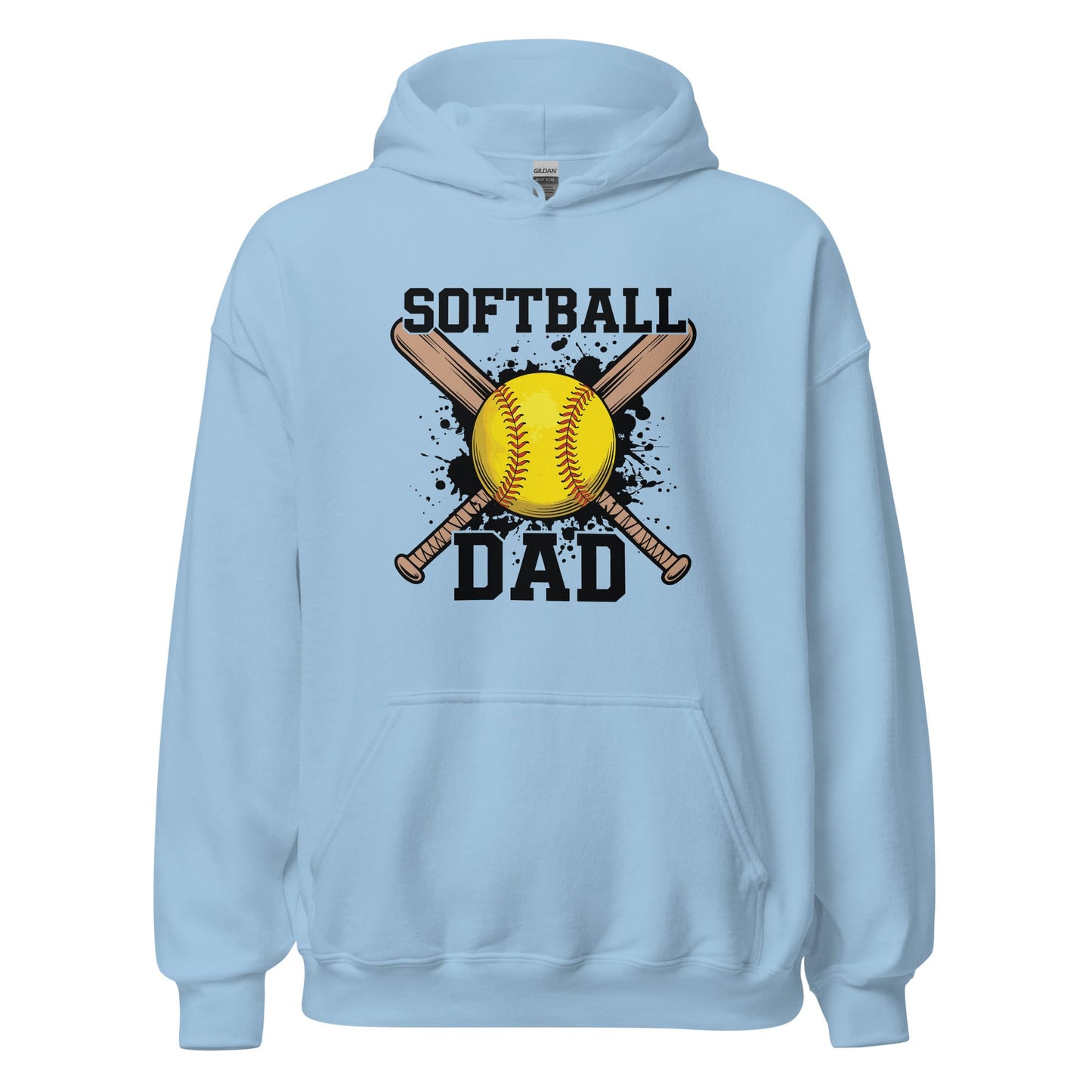Softball Dad Crossed Bats Hoodie – Proud Softball Father Sweatshirt Light Blue / S Spirit Gear Collective Hoodie