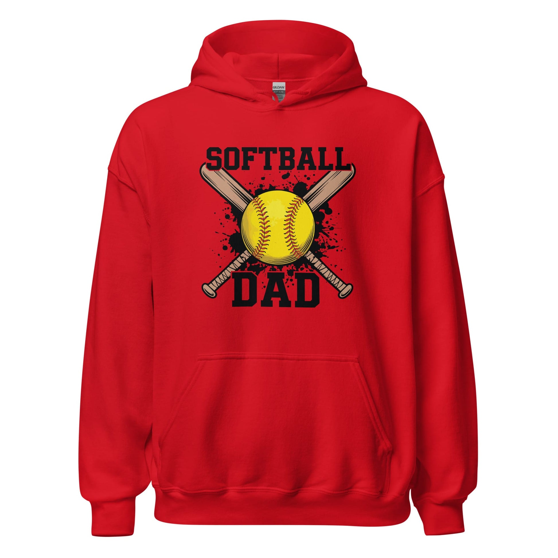 Softball Dad Crossed Bats Hoodie – Proud Softball Father Sweatshirt Red / S Spirit Gear Collective Hoodie