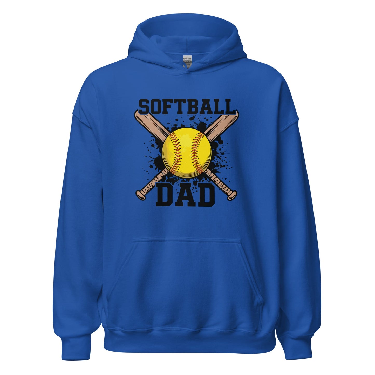 Softball Dad Crossed Bats Hoodie – Proud Softball Father Sweatshirt Royal / S Spirit Gear Collective Hoodie