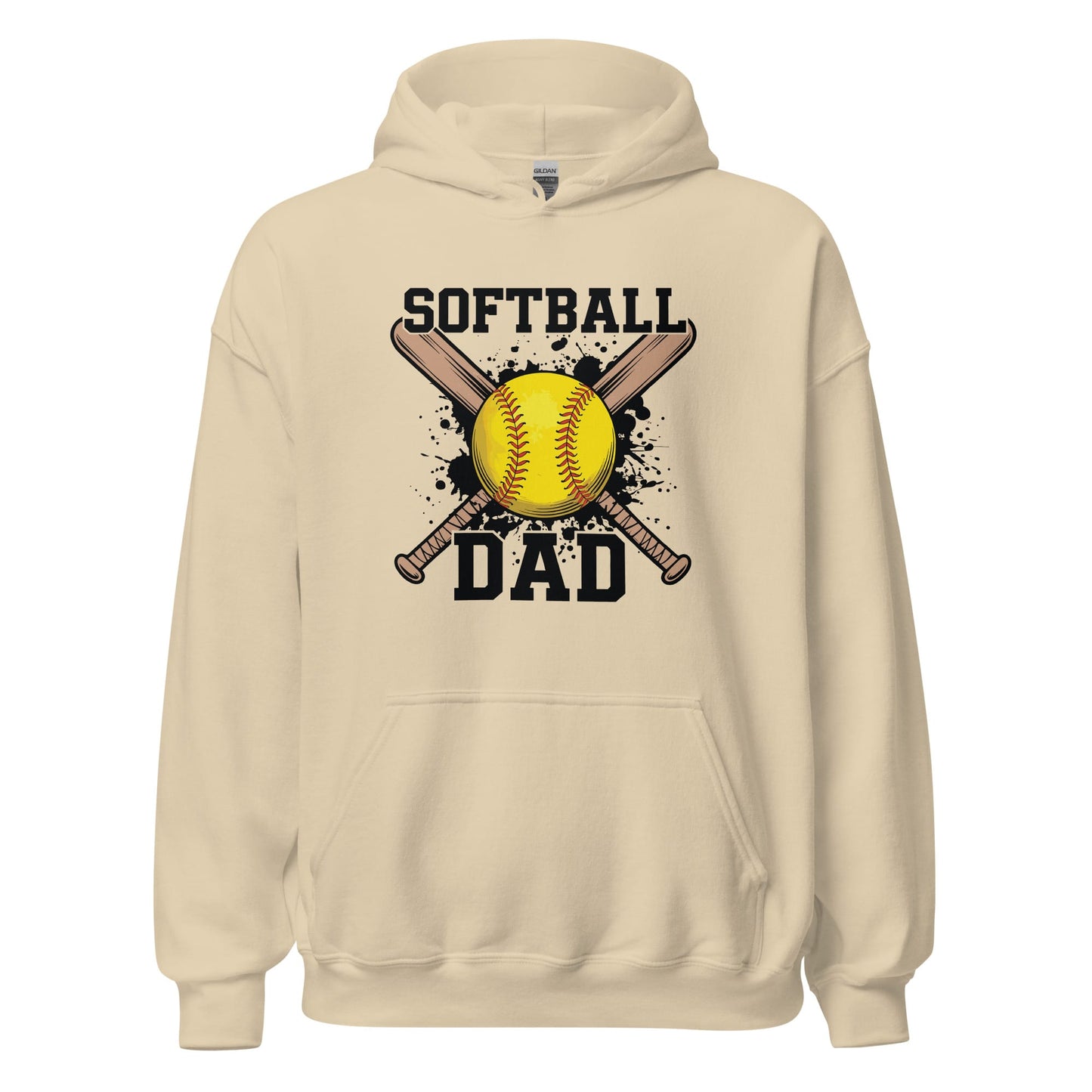 Softball Dad Crossed Bats Hoodie – Proud Softball Father Sweatshirt Sand / S Spirit Gear Collective Hoodie