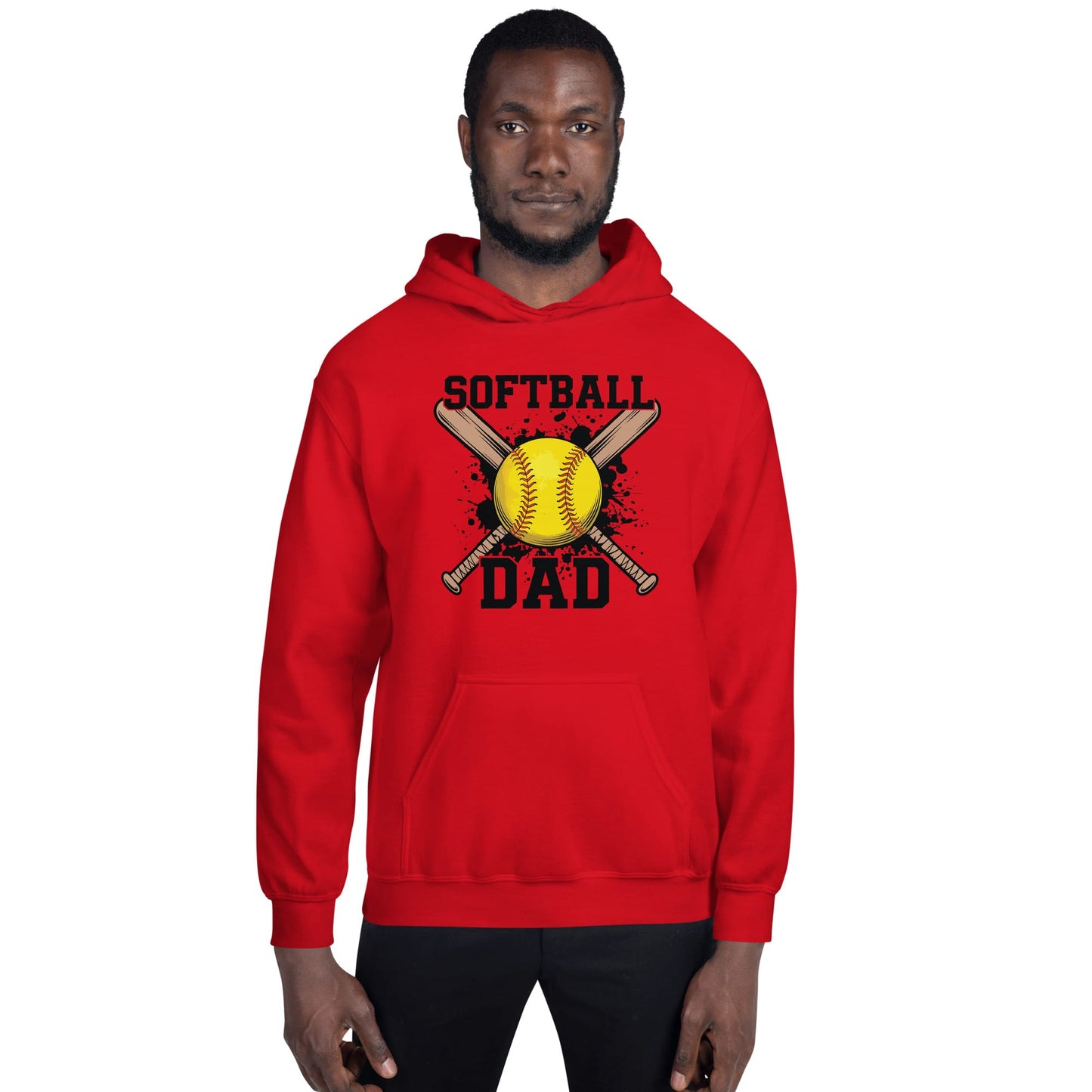 Softball Dad Crossed Bats Hoodie – Proud Softball Father Sweatshirt Spirit Gear Collective Hoodie