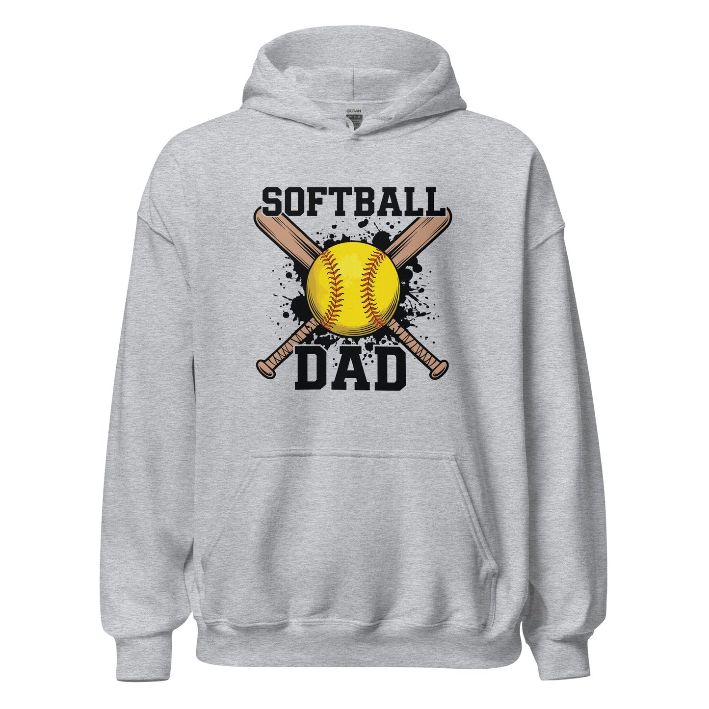 Softball Dad Crossed Bats Hoodie – Proud Softball Father Sweatshirt Sport Grey / S Spirit Gear Collective Hoodie