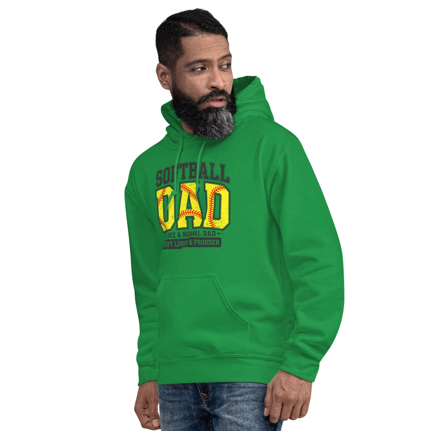 Softball Dad Hoodie – “A Normal Dad But Louder & Prouder” Graphic Hoodie Spirit Gear Collective Hoodie