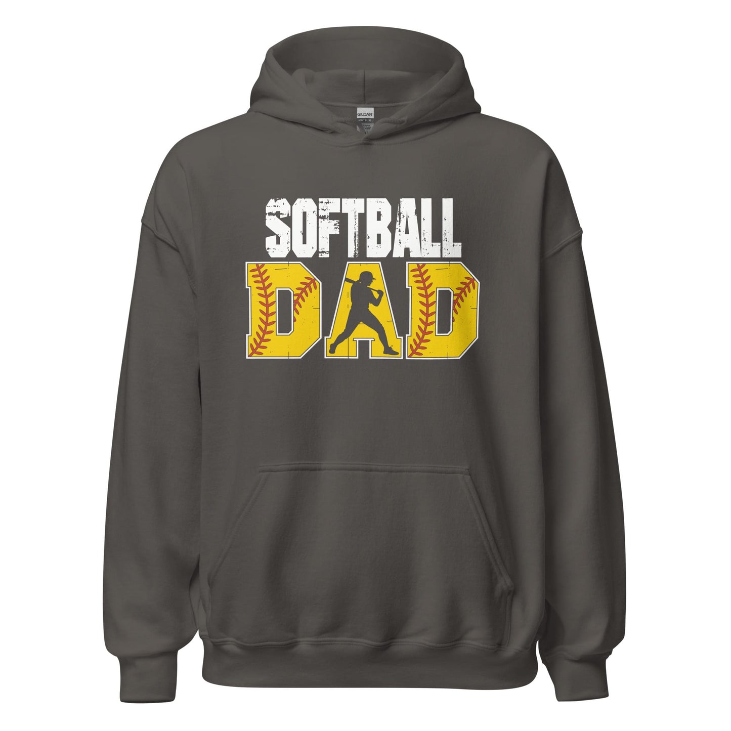 Softball Dad Hoodie – Softball Father Graphic Sweatshirt Charcoal / S Spirit Gear Collective Hoodie