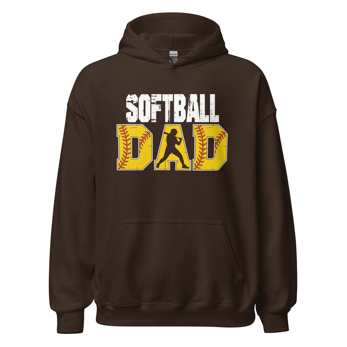 Softball Dad Hoodie – Softball Father Graphic Sweatshirt Dark Chocolate / S Spirit Gear Collective Hoodie