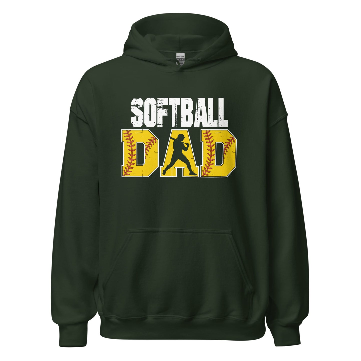 Softball Dad Hoodie – Softball Father Graphic Sweatshirt Forest Green / S Spirit Gear Collective Hoodie