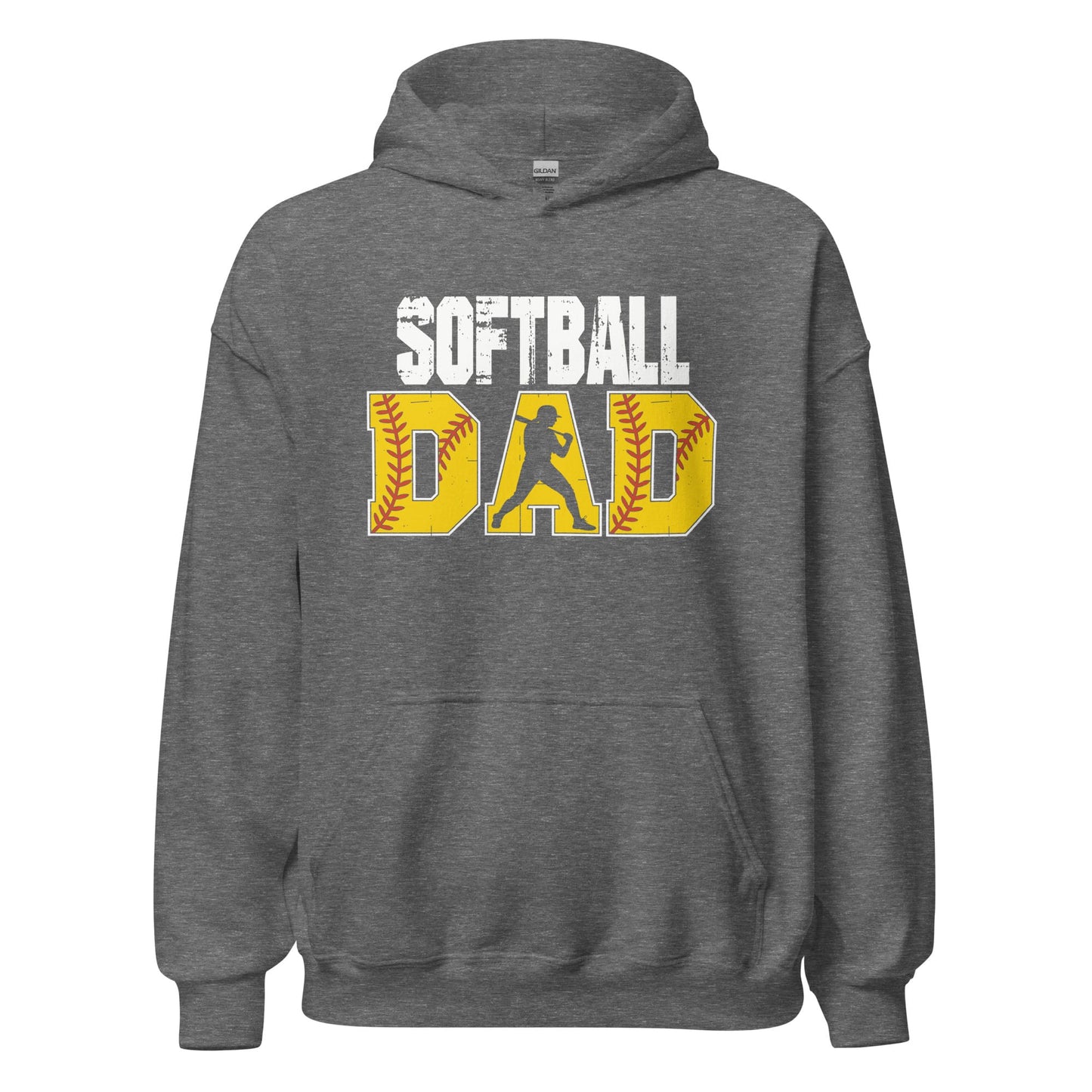 Softball Dad Hoodie – Softball Father Graphic Sweatshirt Graphite Heather / S Spirit Gear Collective Hoodie