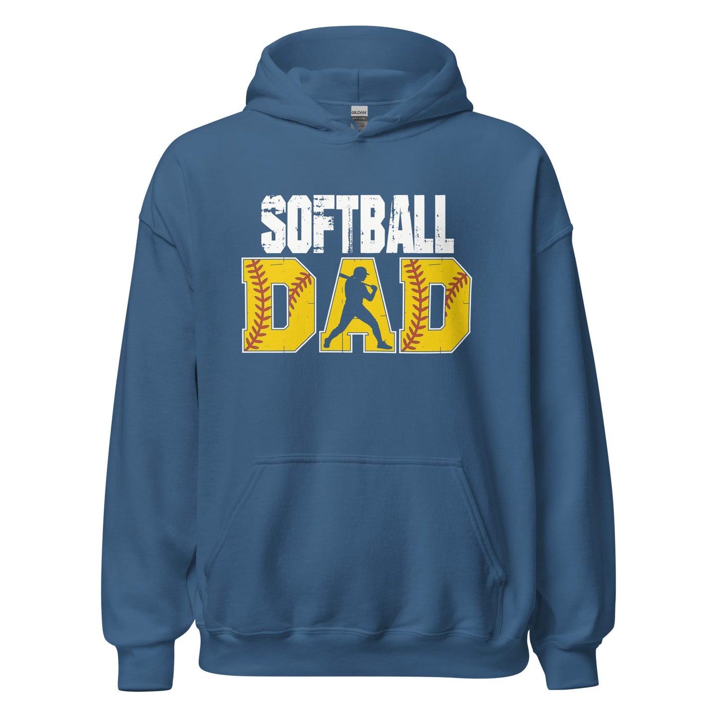 Softball Dad Hoodie – Softball Father Graphic Sweatshirt Indigo Blue / S Spirit Gear Collective Hoodie
