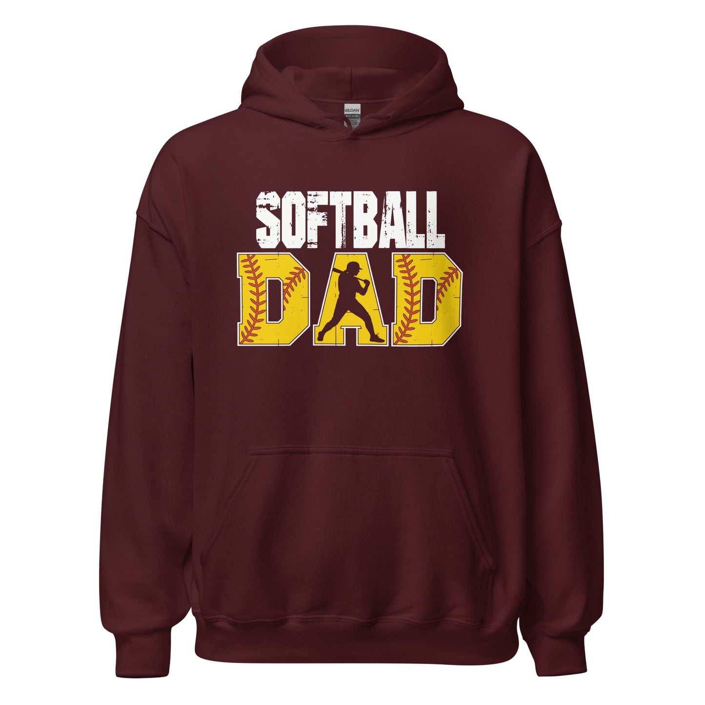 Softball Dad Hoodie – Softball Father Graphic Sweatshirt Maroon / S Spirit Gear Collective Hoodie