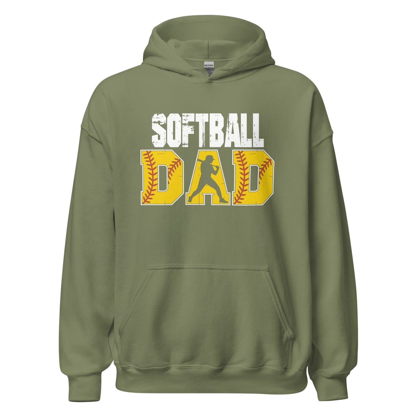 Softball Dad Hoodie – Softball Father Graphic Sweatshirt Military Green / S Spirit Gear Collective Hoodie