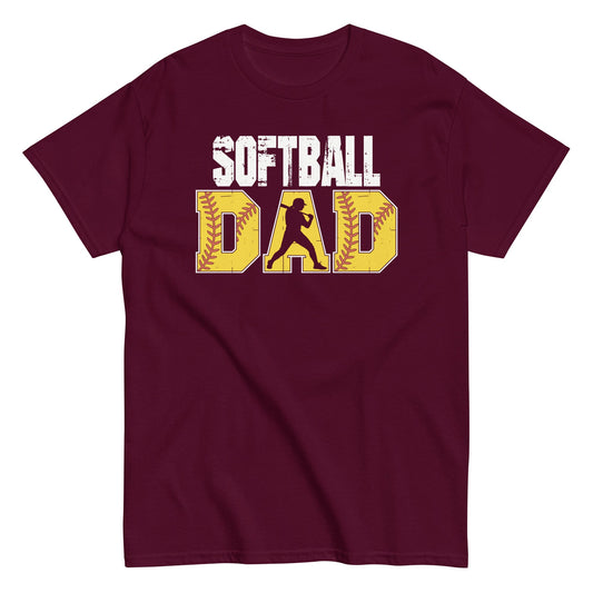 Softball Dad Shirt – Bold Game Day Tee for Proud Sports Fathers | Softball Fan Apparel Maroon / S Spirit Gear Collective T-Shirt