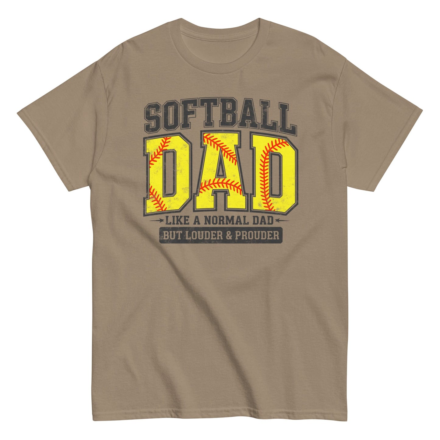 Softball Dad T-Shirt – Proud Softball Father Graphic Tee, Game Day Spirit Shirt Brown Savana / S Spirit Gear Collective