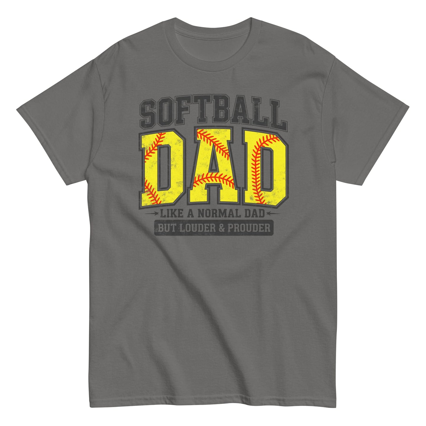 Softball Dad T-Shirt – Proud Softball Father Graphic Tee, Game Day Spirit Shirt Charcoal / S Spirit Gear Collective