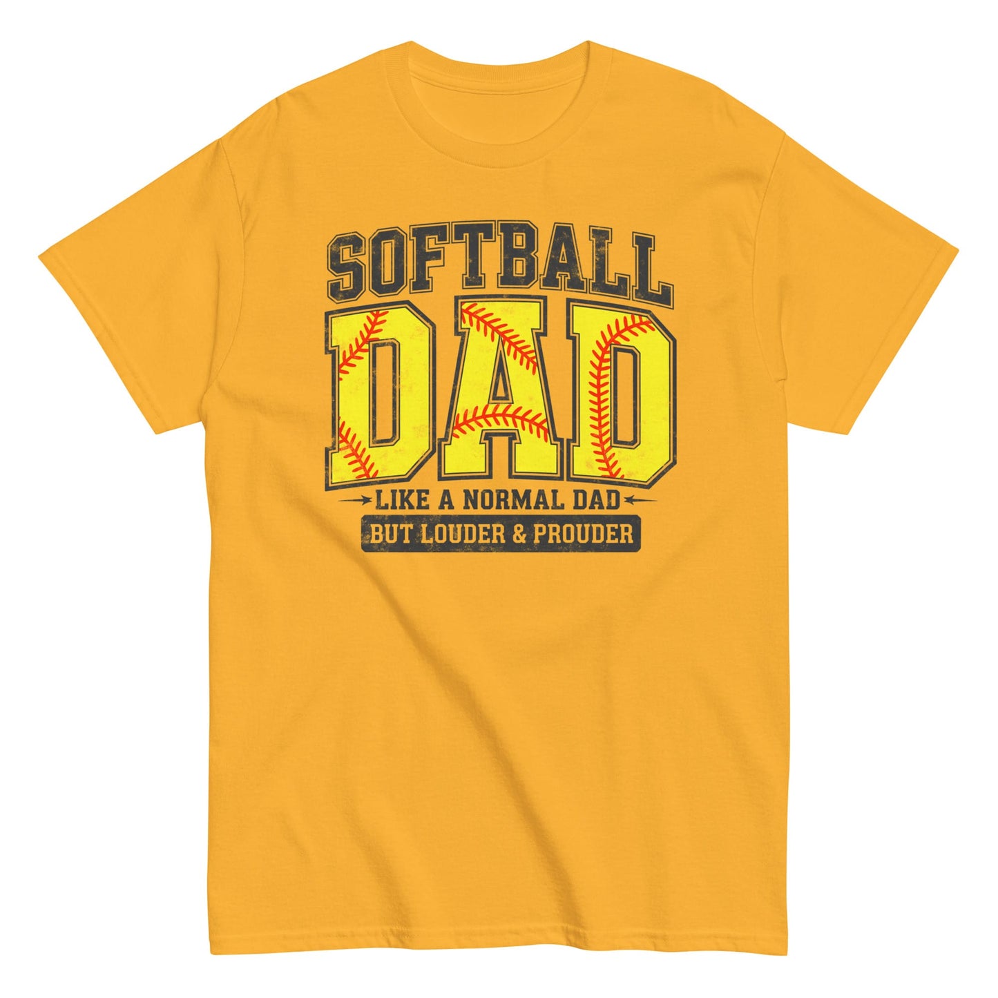 Softball Dad T-Shirt – Proud Softball Father Graphic Tee, Game Day Spirit Shirt Gold / S Spirit Gear Collective