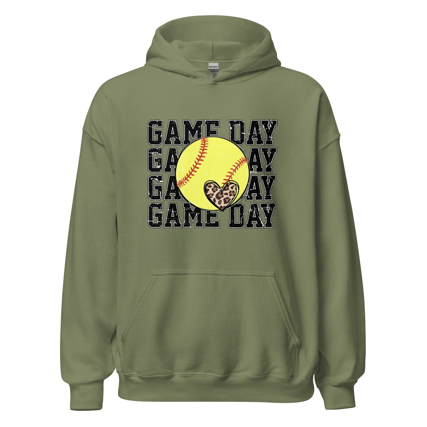 Softball Gameday Hoodie Military Green / S Spirit Gear Collective Hoodie