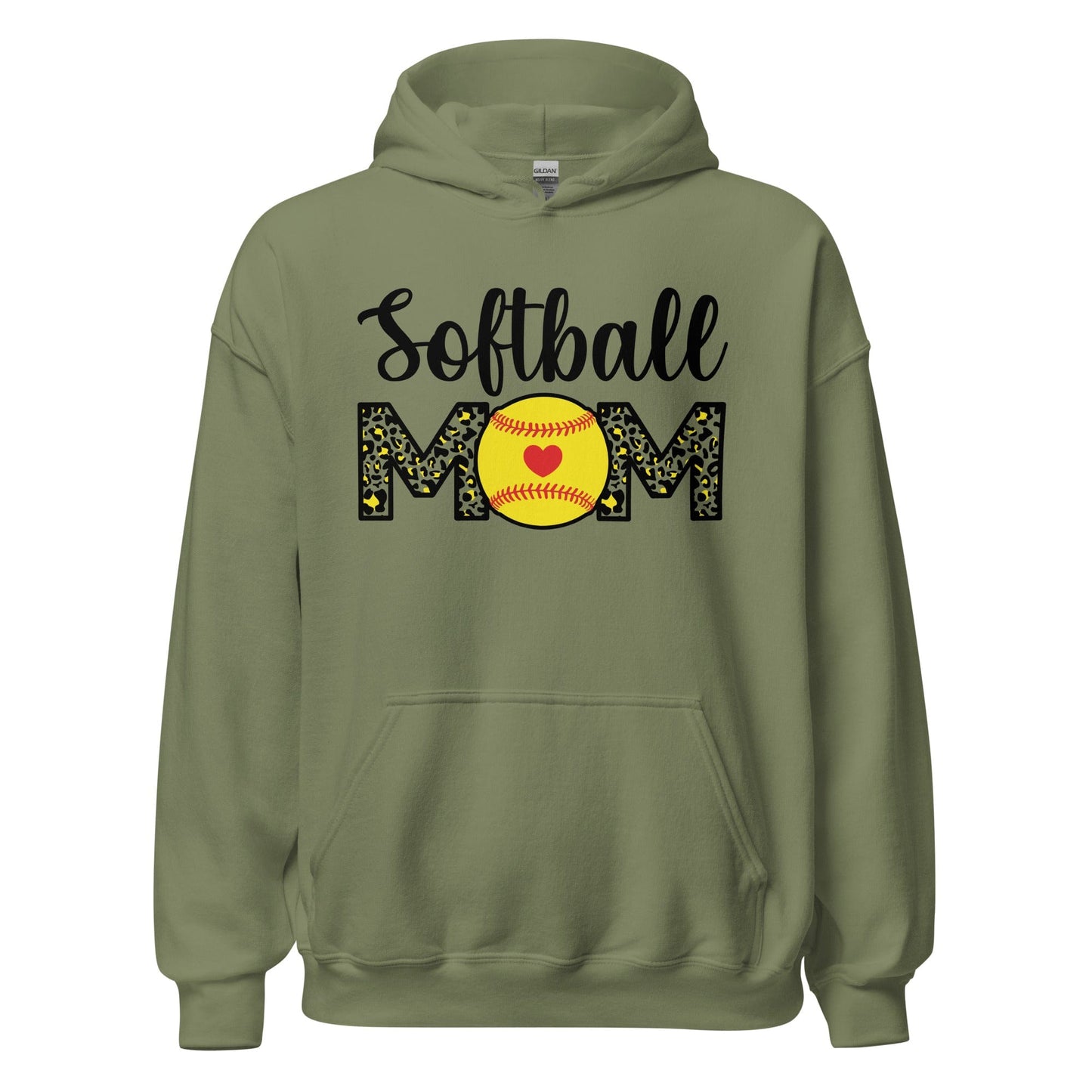 Softball Mom Hoodie Military Green / S Spirit Gear Collective Hoodie