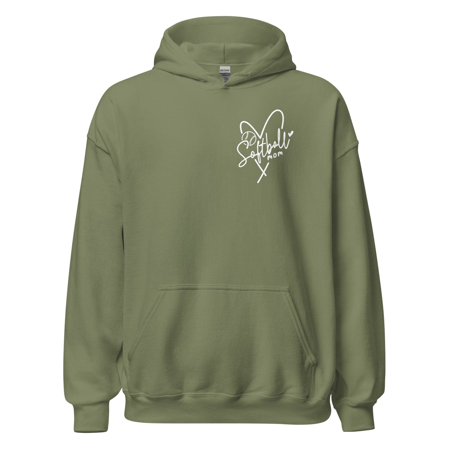 Softball Mom Hoodie Military Green / S Spirit Gear Collective Hoodie