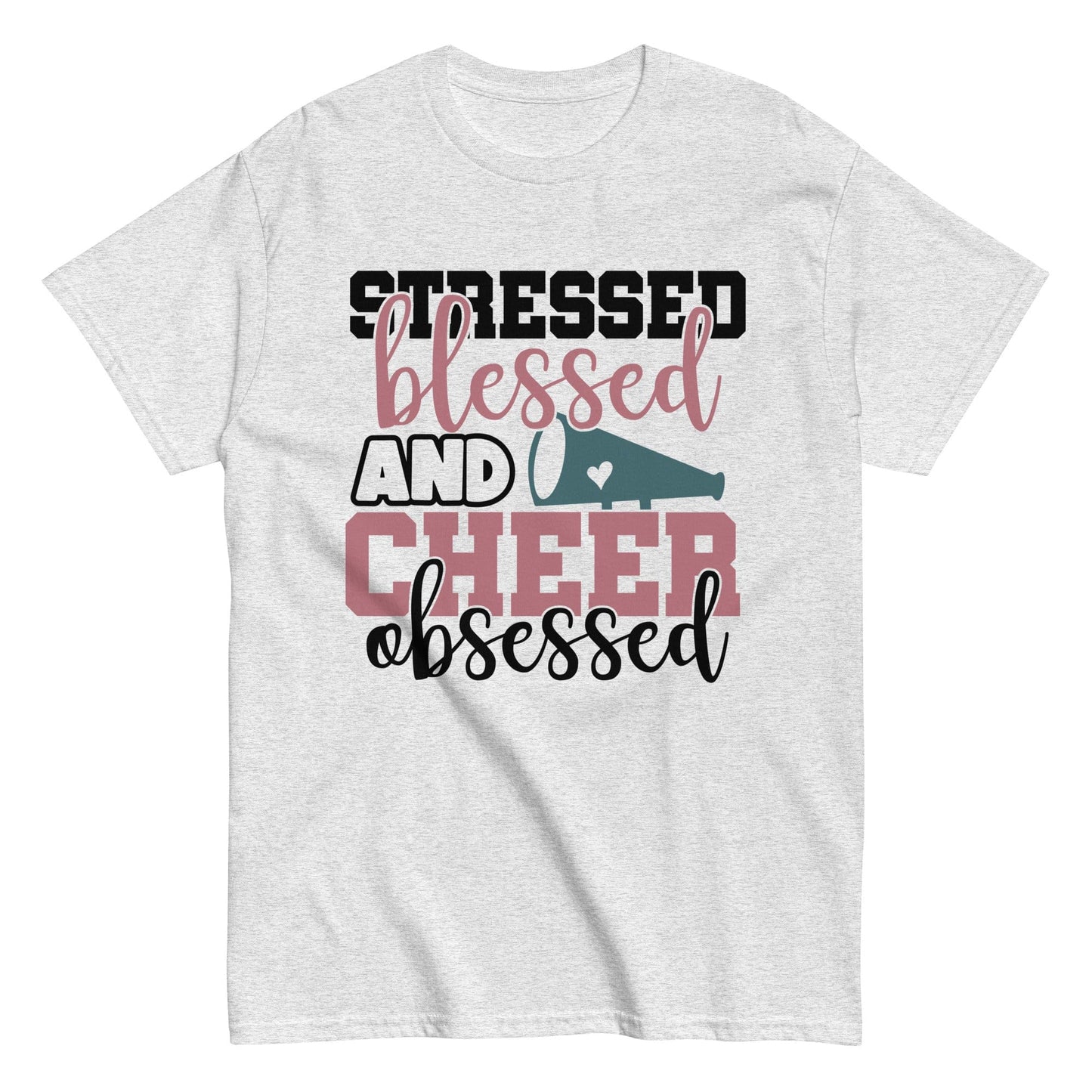 Stressed Blessed and Cheer Obessed Shirt Ash / S Spirit Gear Collective T-Shirt